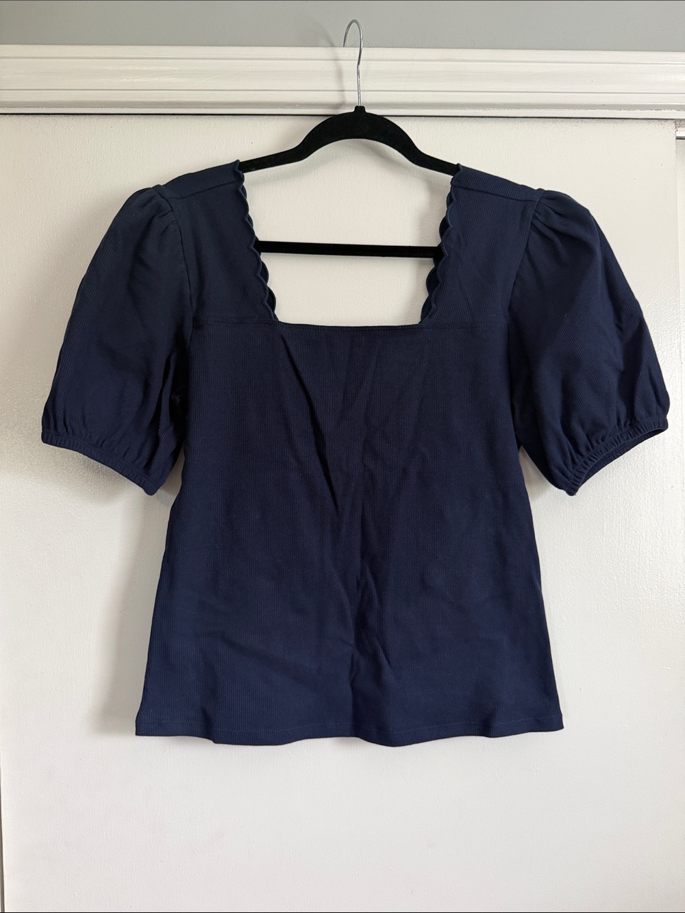 torrid Navy Square-Neck Puff Sleeve Top